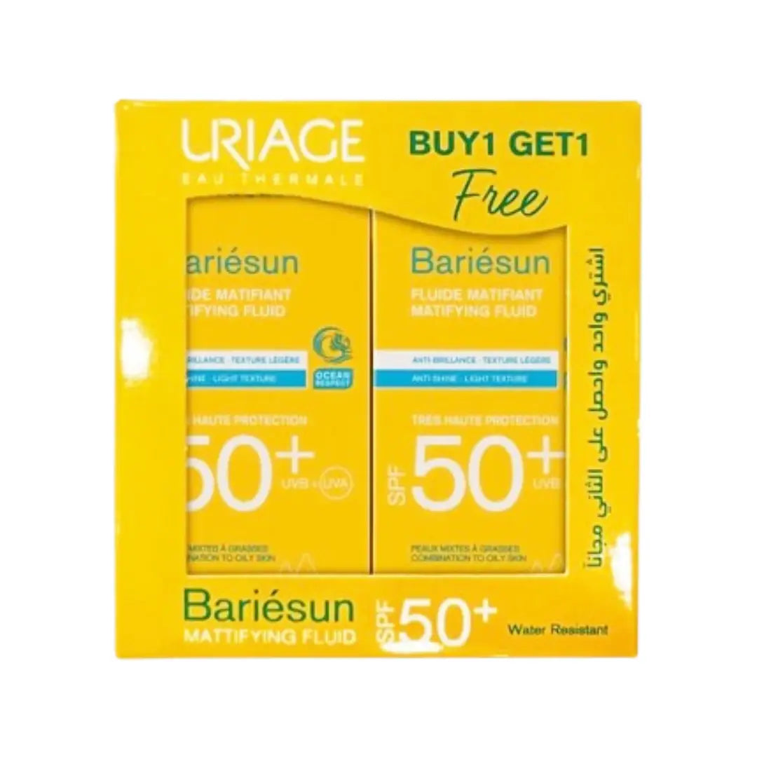 Uriage Bariésun SPF50+ Mattifying Fluid 50ml 1+1 Offer – Oil Control Sunscreen for Oily Skin