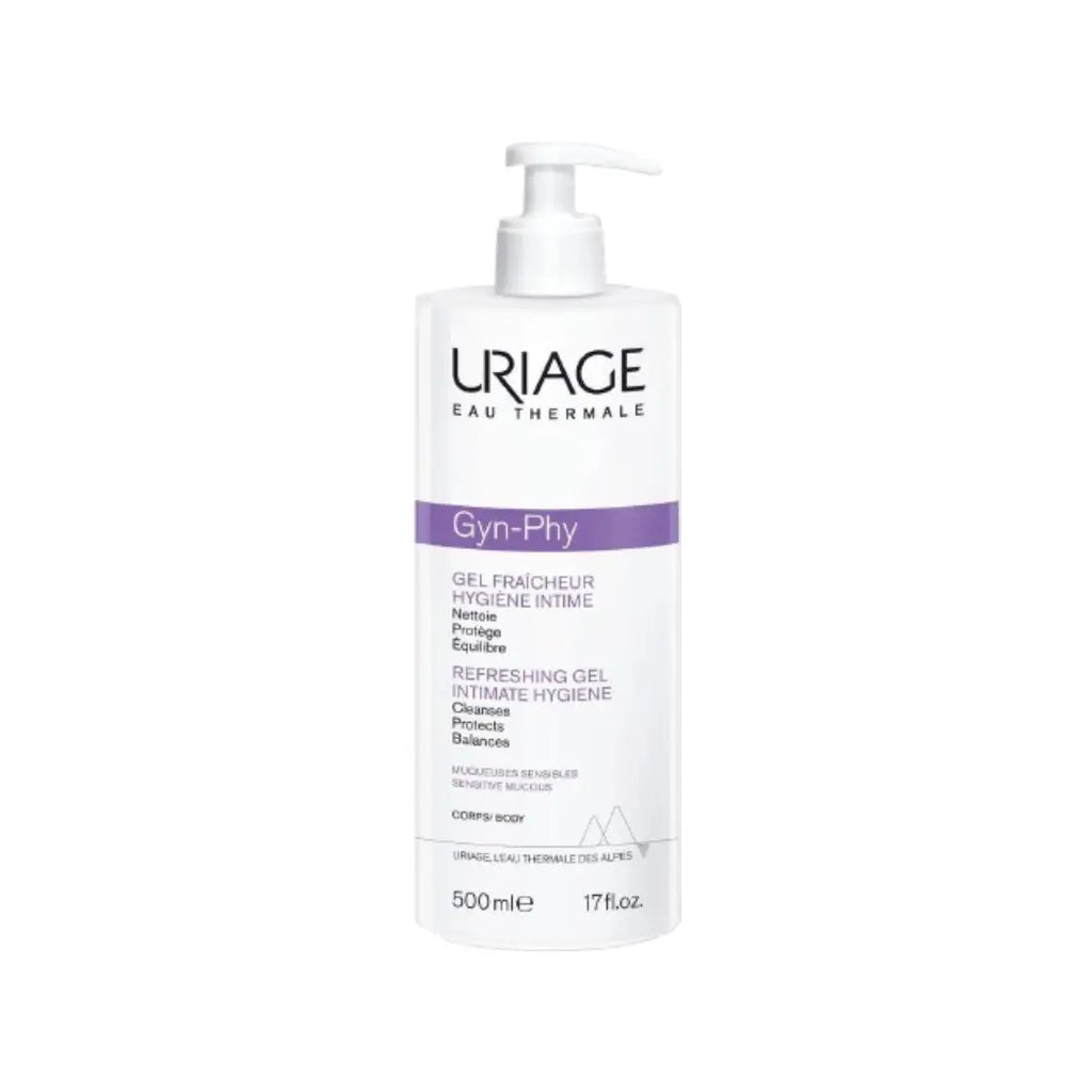 Uriage GYN PHY Refreshing Intimate Hygiene Gel 500ml – Gentle Daily Cleansing for Sensitive Skin, Soap-Free pH Balanced Formula