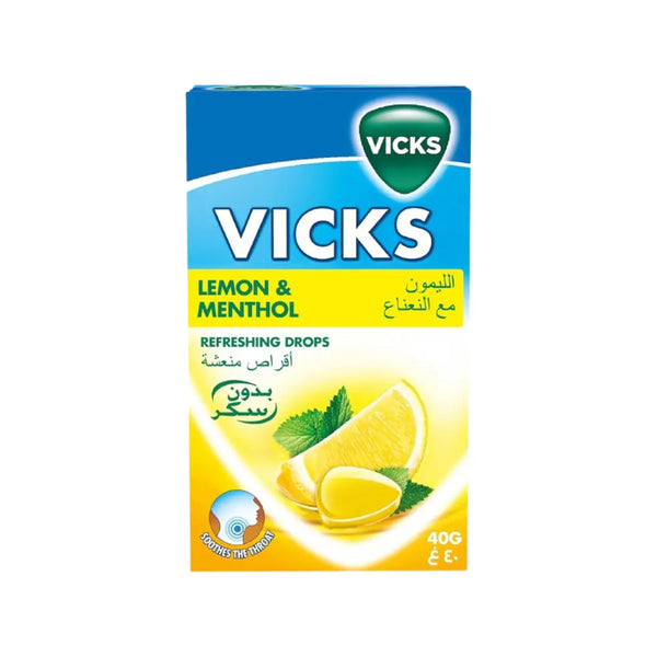 VICKS Lemon & Menthol Refreshing Throat Drops 40g