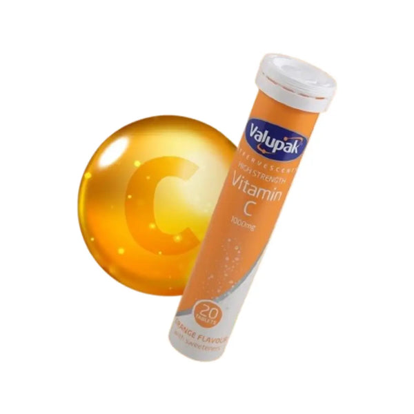 Valupak Vitamin C Effervescent Tablets 20s Orange Flavour