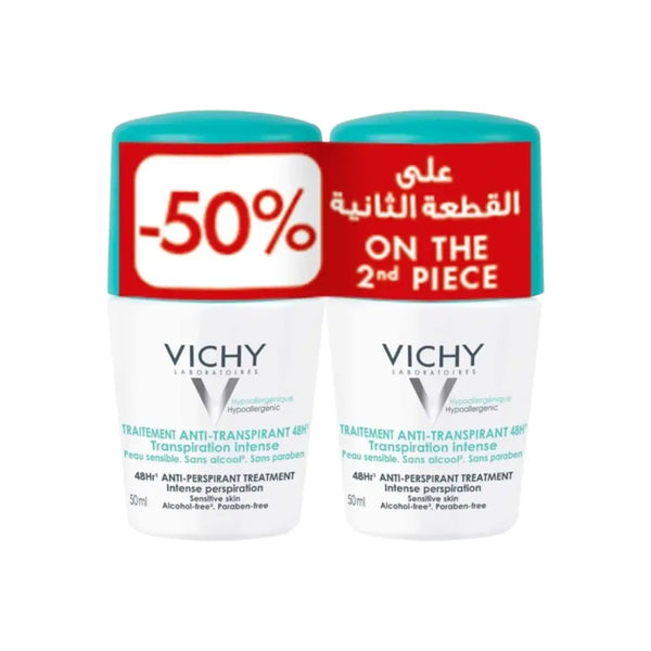 Vichy Intense Transpiration 48H Sensitive Skin Deo Roll 50ml 1pc + 50% Off on the 2nd PC