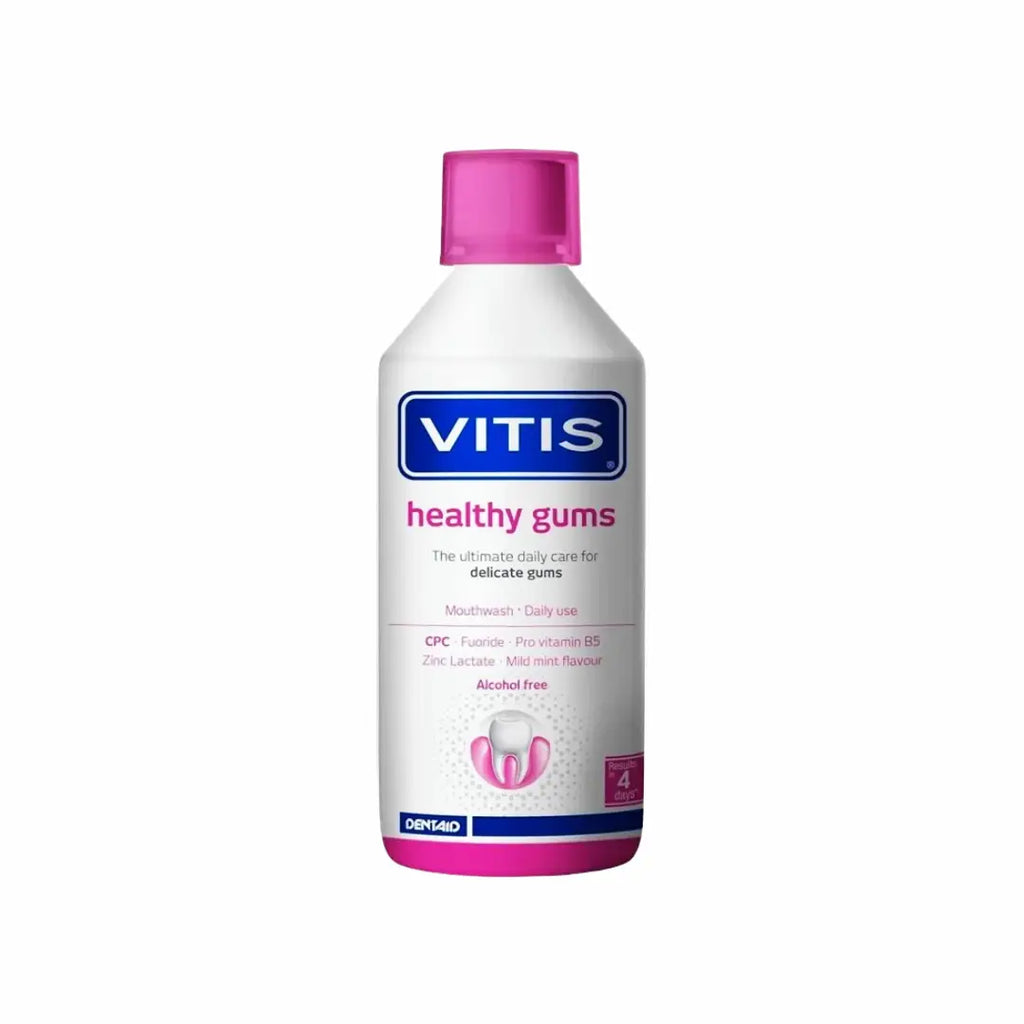 VITIS Healthy Gums Mouthwash 500ml bottle for gum care and oral hygiene