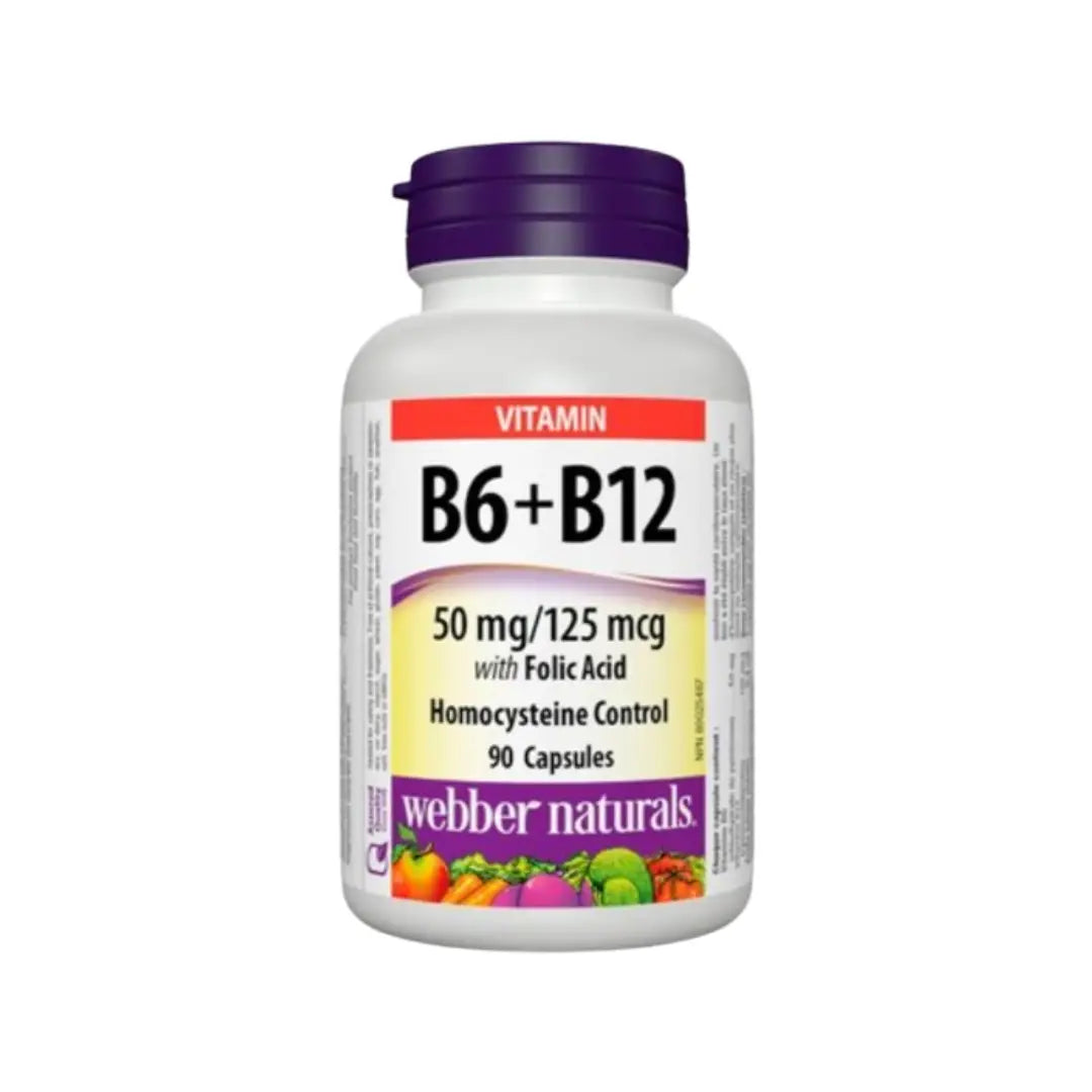 Webber Naturals Vitamin B6, B12 & Folic Acid Tablets 90s – Balanced B-Vitamin Daily Wellness Supplement