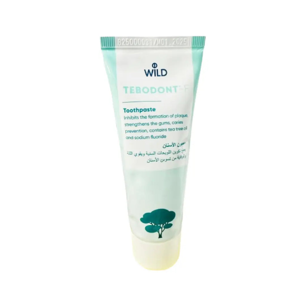 Wild Tebodont Toothpaste 75ml – Fluoride Toothpaste with Tea Tree Oil for Daily Oral Care & Fresh Breath