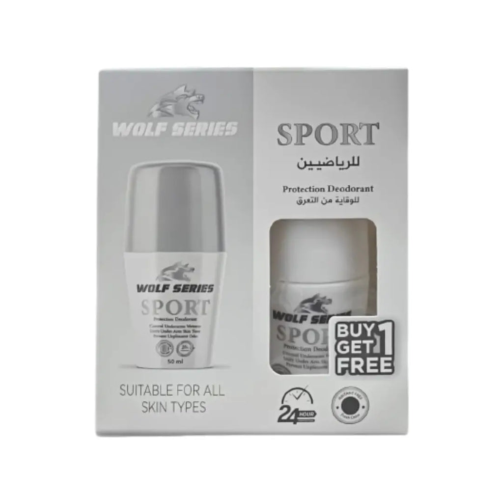 Wolf Series Deo Sport 50ml 1+1 Promo Pack | 24H Active Odor Protection Deodorant | Dry & Fresh Finish for Active Lifestyle