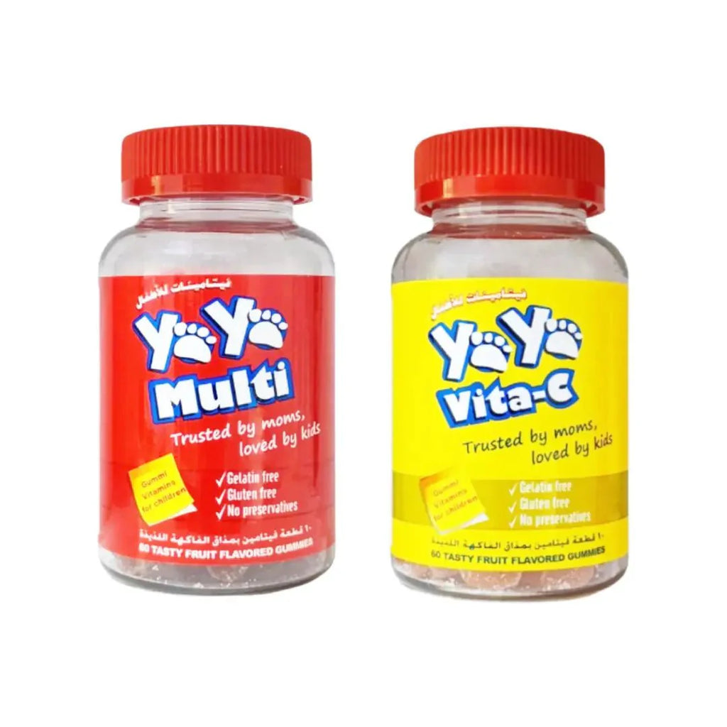 YAYA Multi Vit & Vitamin C Fruit Flavored Gummies 60s Each daily chewable multivitamin and vitamin C supplement for immunity and overall health