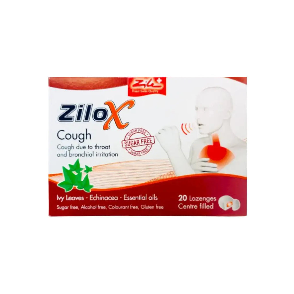 ZILOX Cough Lozenges 20s with Ivy Leaves and Echinacea Soothing relief for throat and cough in easy-to-use lozenges