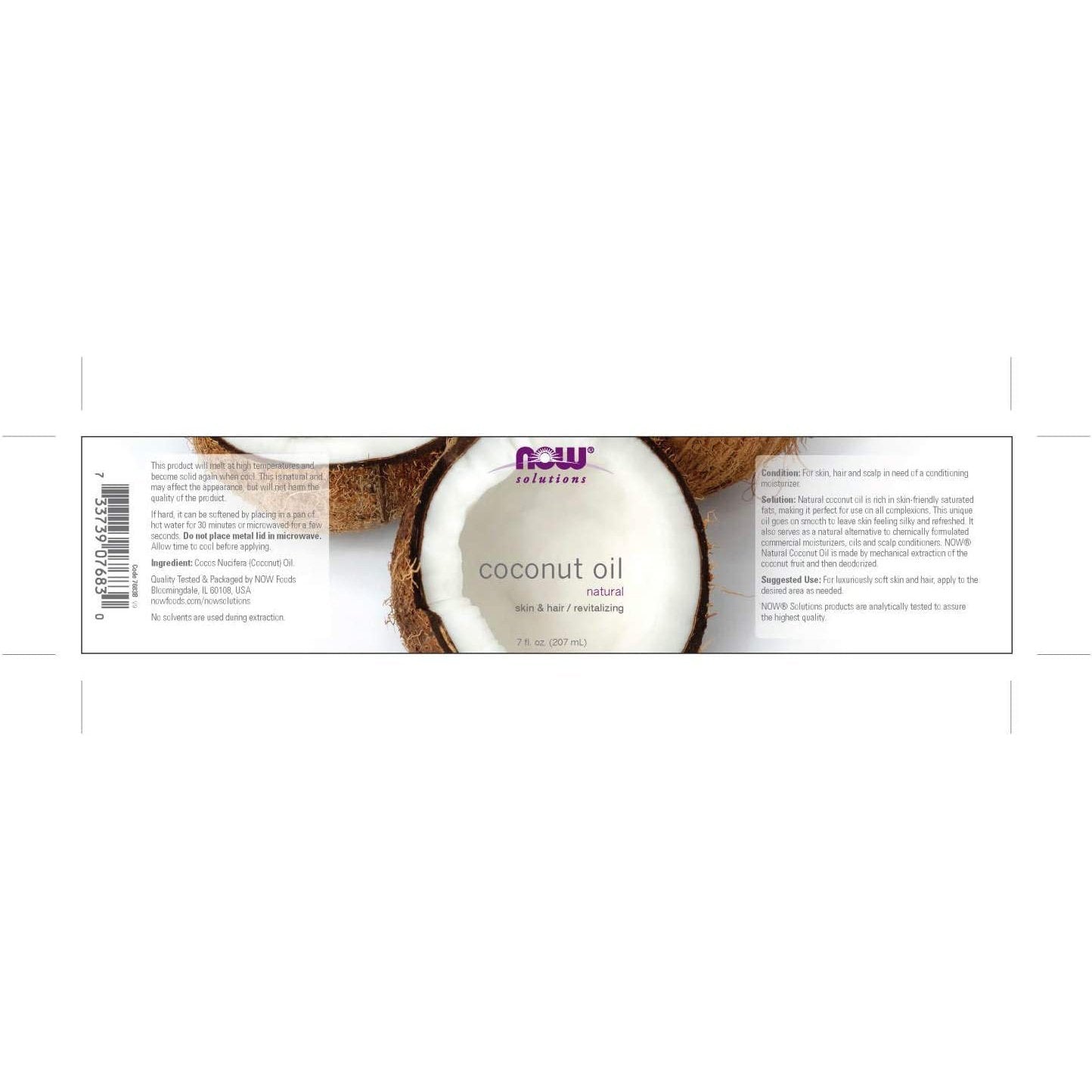 NOW Solutions Coconut Oil 7 fl oz Natural - Med7 Online