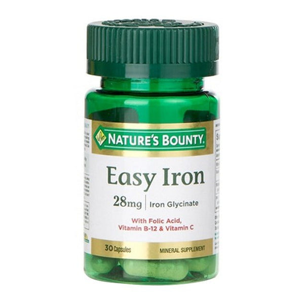 NATURES BOUNTY EASY IRON 28MG CAP 30s