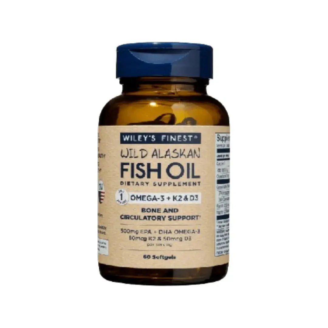 كبسولات Wiley's Finest من فيتامين K2 + EPA + DHA الطرية 60s